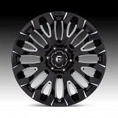 Fuel Quake D828 Gloss Black Milled Custom Truck Wheels 3